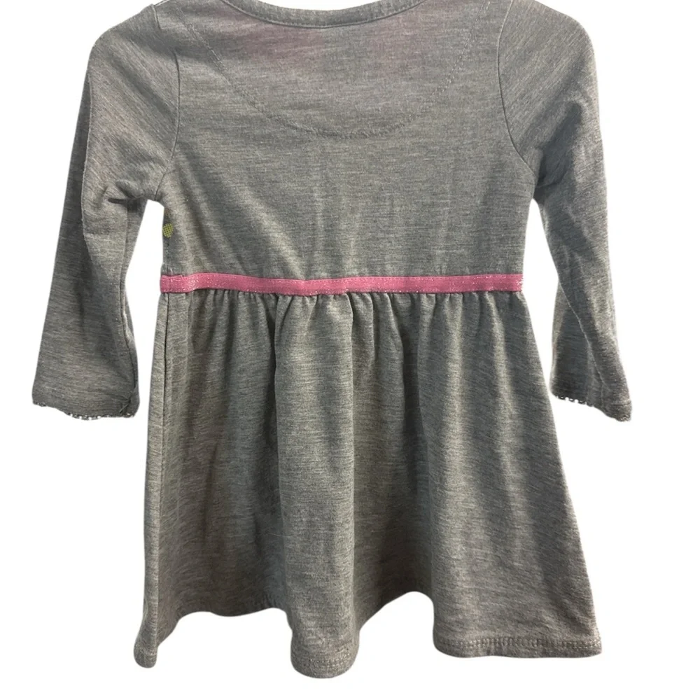 Disney Gray Minnie Mouse Long Sleeve Toddler Dress